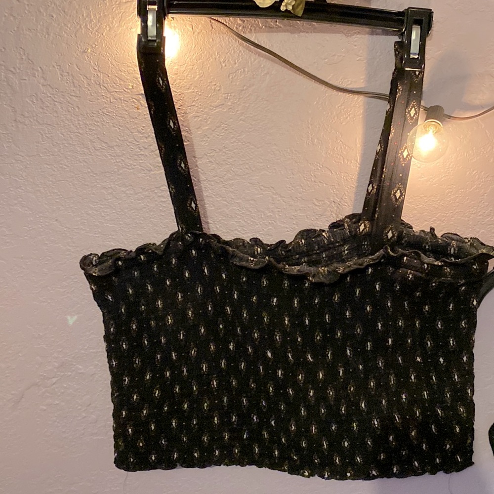 Brand:Mudd Color: black, white and red Beach Crop Top